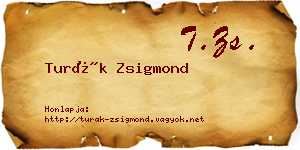 Turák Zsigmond névjegykártya